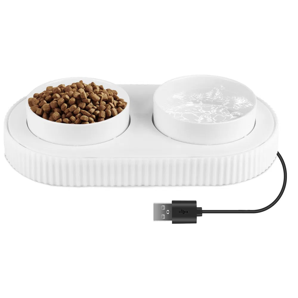 Heated Water Bowl For Dogs And Cats Ceramic Heated Pet Water Bowl Food Warmer USB Powered Thermal Pet Bowl Provide Fresh Non Freezing Drinkable Water In Winter