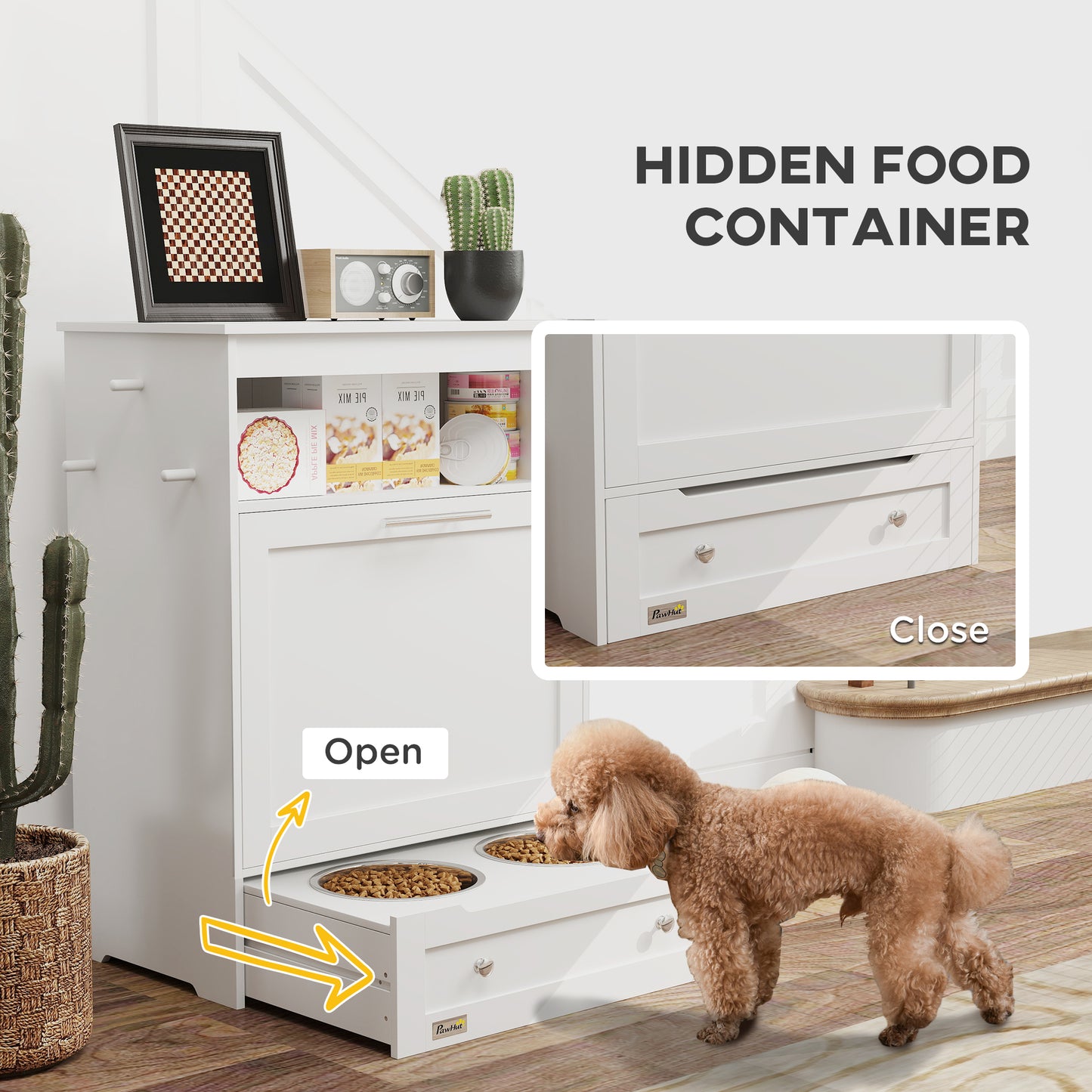 Pet Feeder Station Storage Cabinet