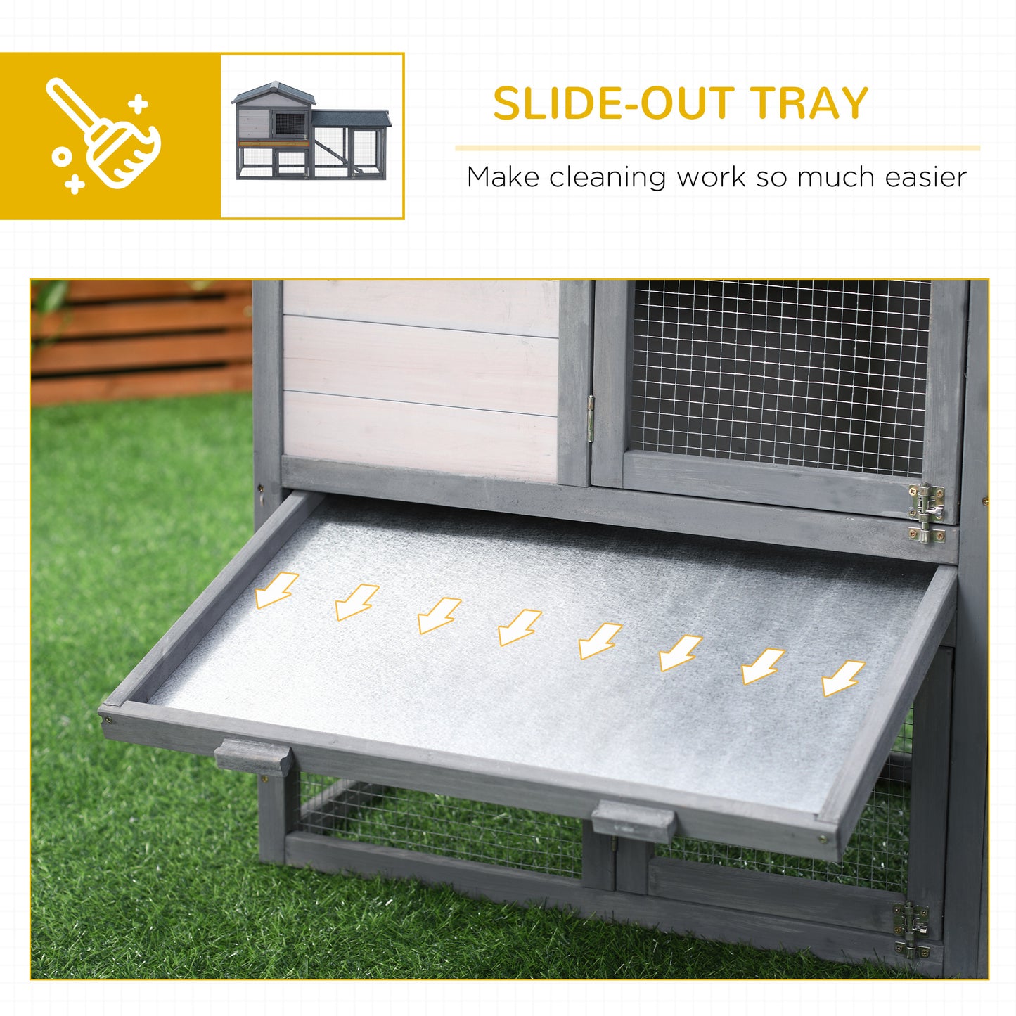 58" Large Rabbit Hutch Outdoor Indoor