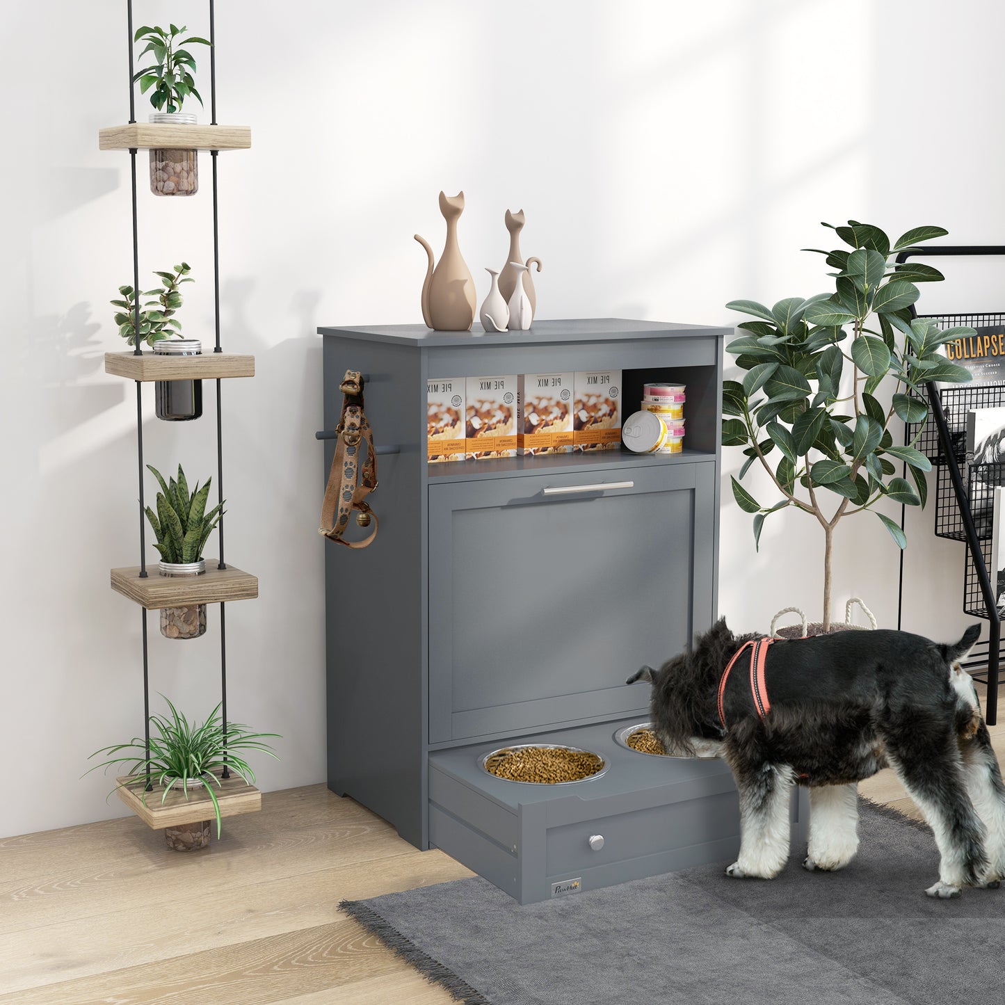 Pet Feeder Station Storage Cabinet