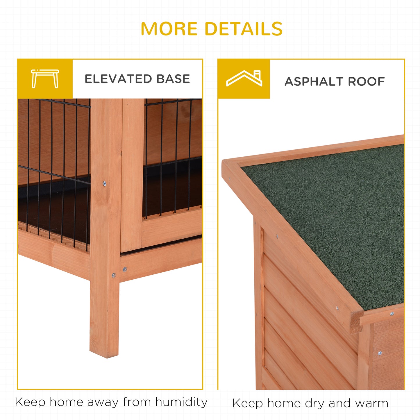 54" 2-Story Large Rabbit Hutch Bunny Cage Pet House Small Animal Habitat with Lockable Doors