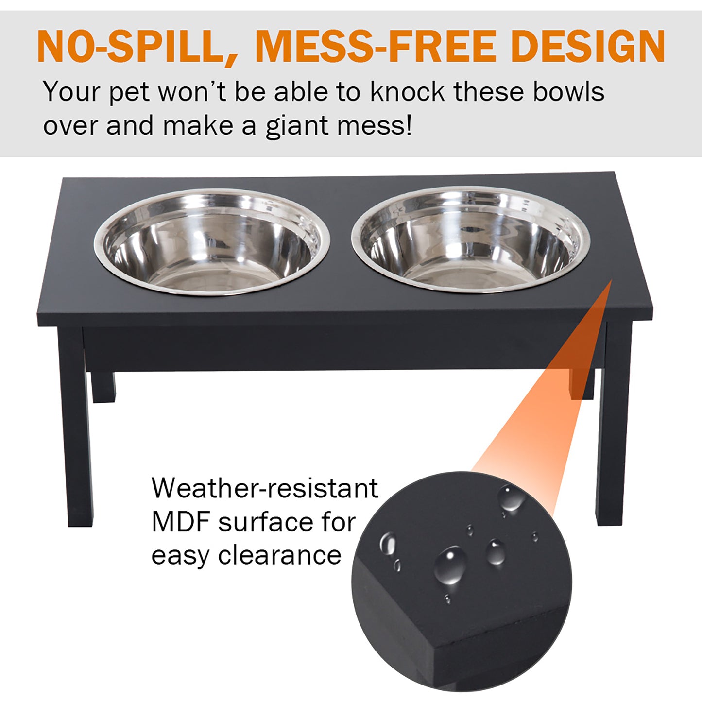 23" Heavy Duty Dog Food Bowls Pet Elevated Feeding Station