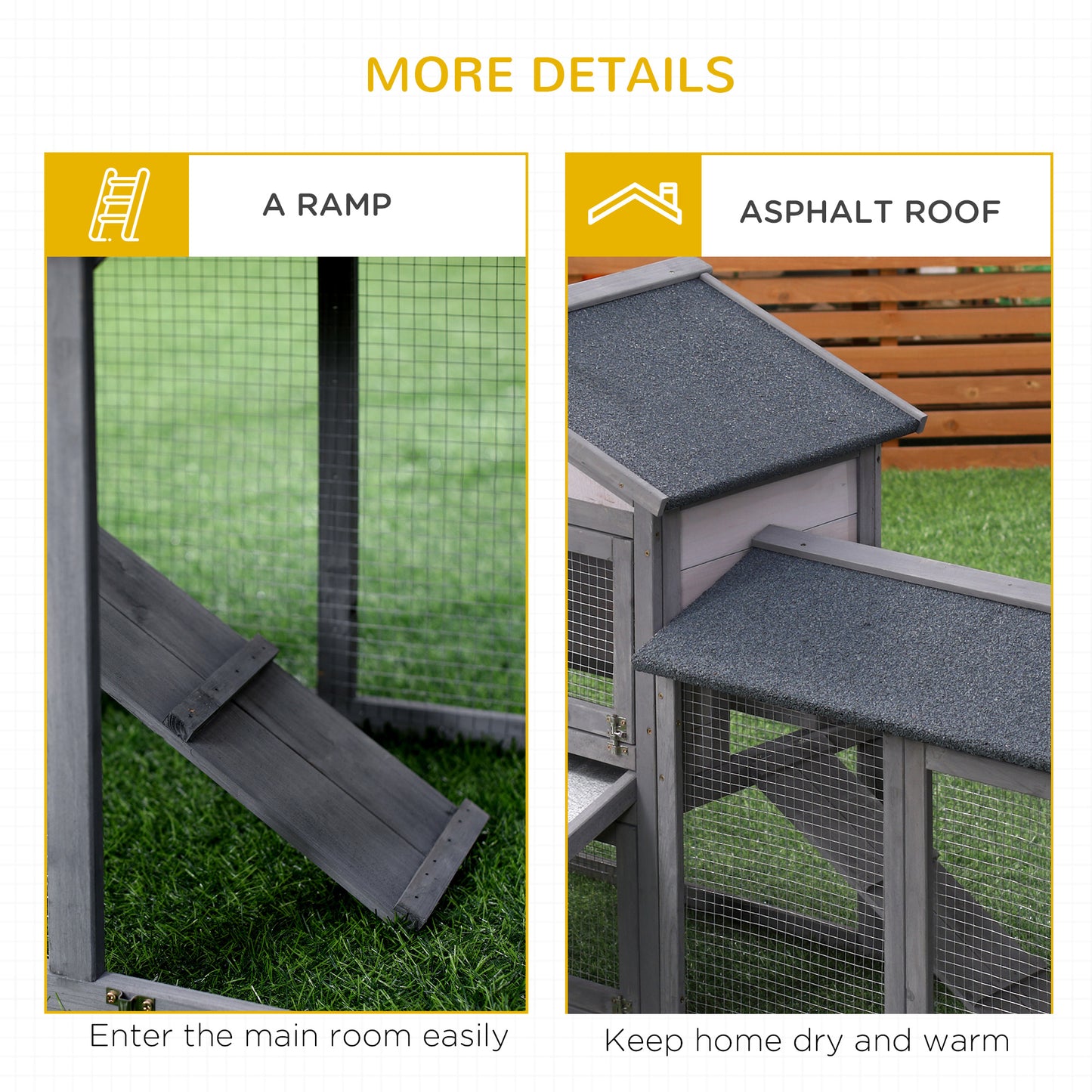 58" Large Rabbit Hutch Outdoor Indoor